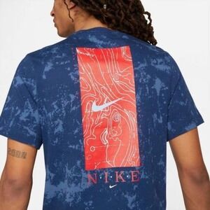 Nike Navy Blue RWD Pack Back Print Acid Wash T-Shirt Sz L